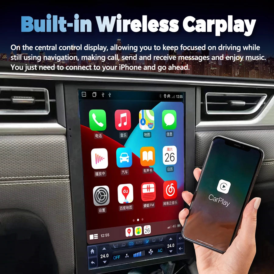 12.1inch Qled Touch Screen For JAC J7 Car Radio Carplay GPS Navigation Android Auto Multim