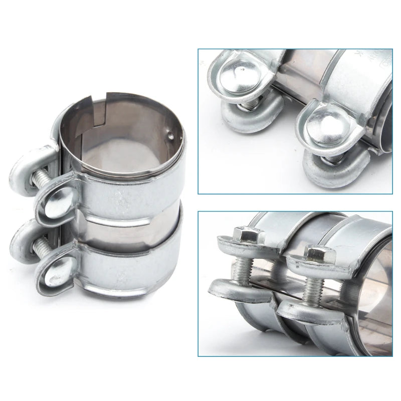 Exhaust Clamp 45mm 50mm 55mm 60mm 65mm 70mm 76mm Exhaust Tube Pipe Connector Joiner Sleeve Clamp - Automotive LED Light
