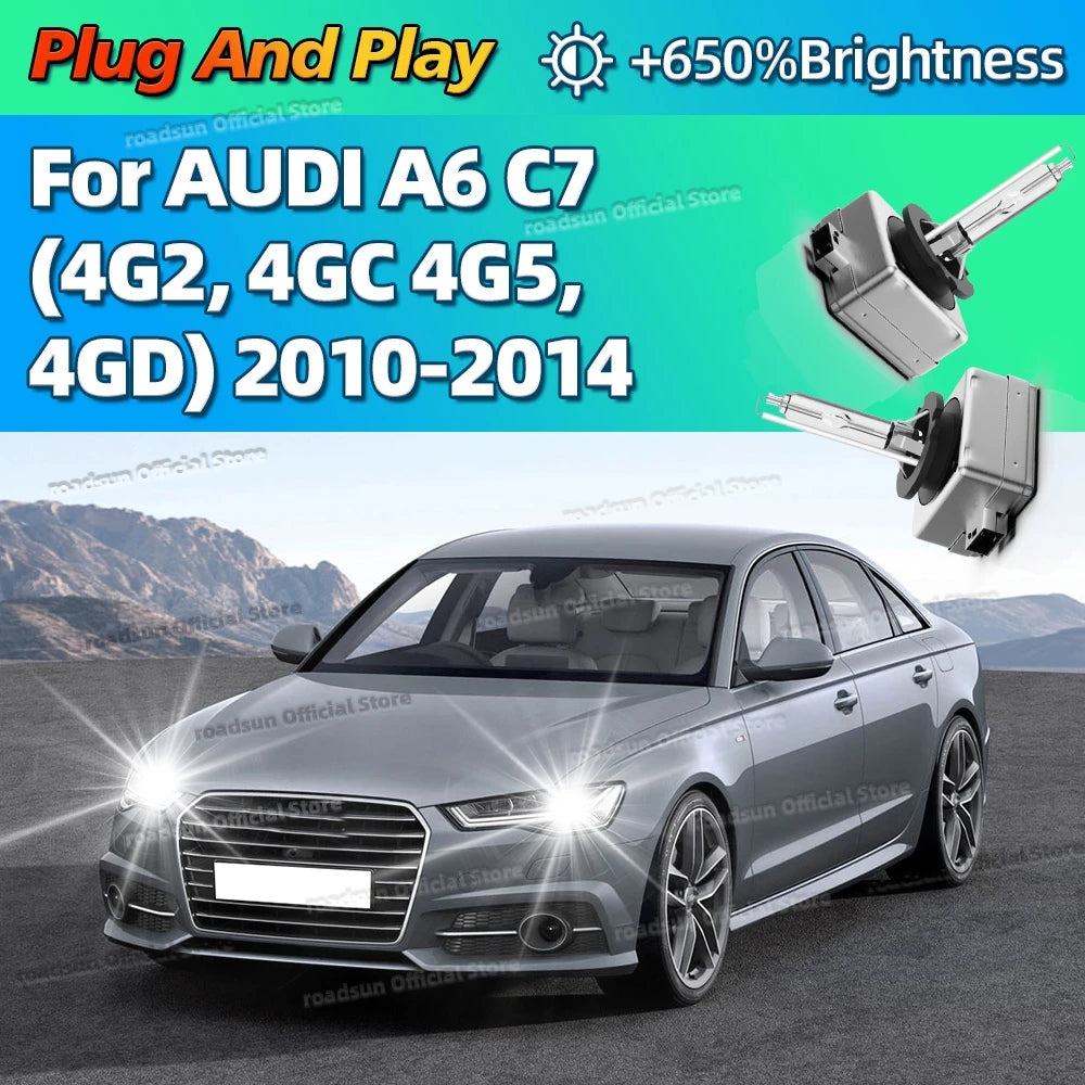 Xenon 35W 6000K Car HID Headlight Replace Light Bulbs D3S For AUDI A6 C7 4G2 4GC 4G5 4GD 2