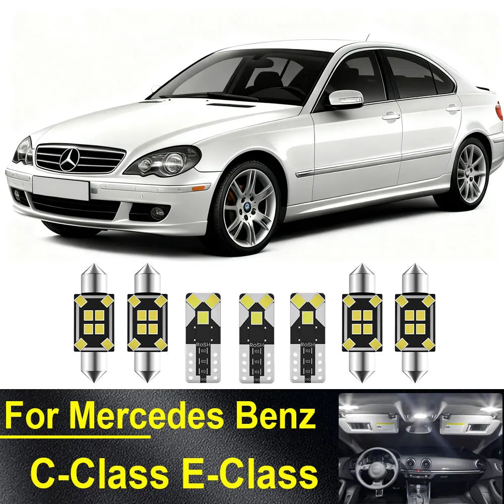 LED Interior Light Kit for Mercedes Benz C E Class W202 W203 W204 W205 W210 W211 W212 C207 A207 LED Interior Light Ki...