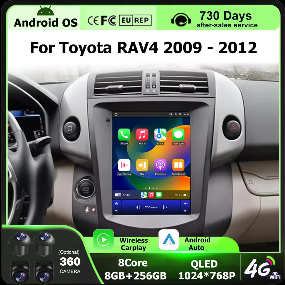 9.7 Inch For Toyota RAV4 2009 - 2012 Android 16 Auto Car Radio Multimedia Player Navigatio