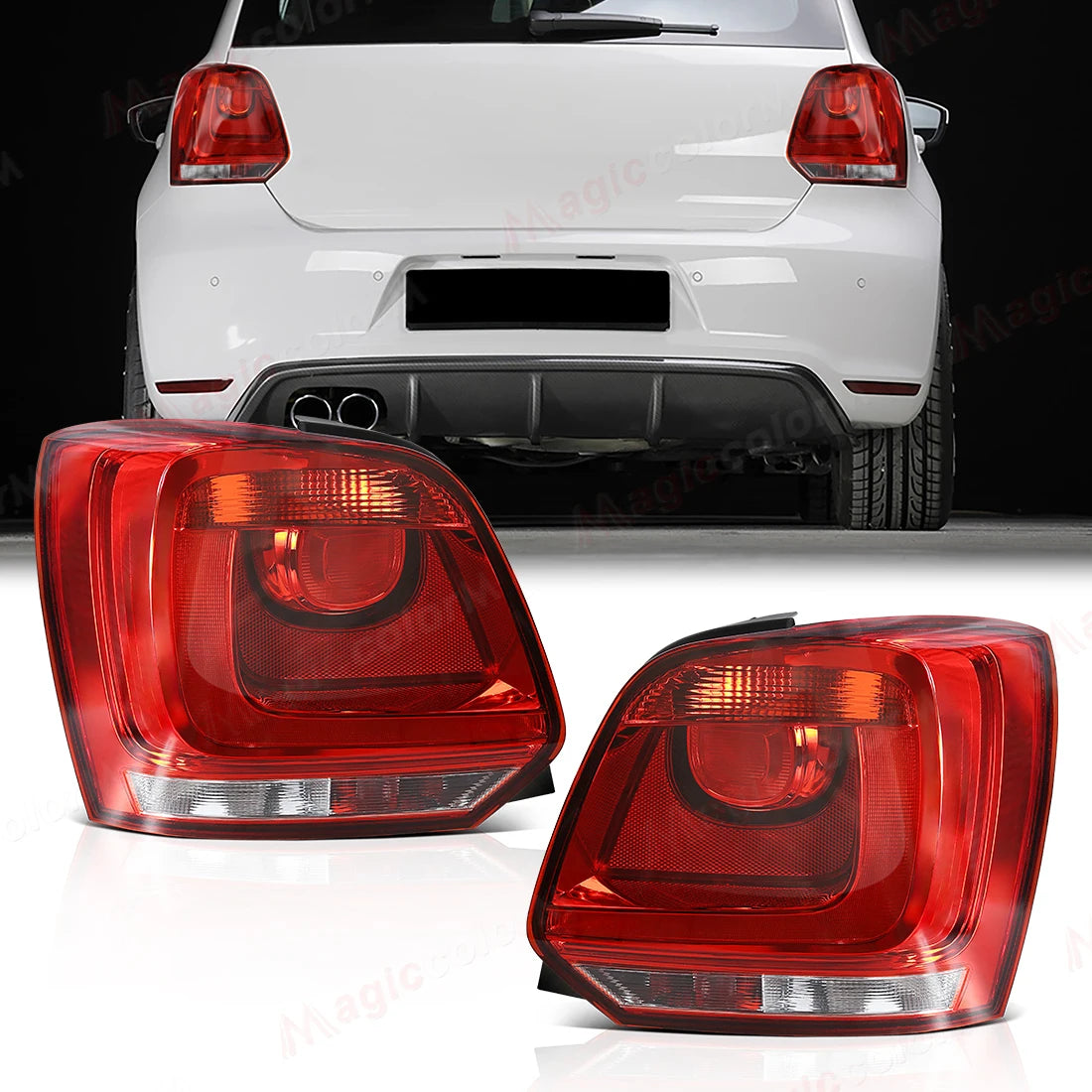 Taillights For Volkswagen VW Polo 6R 2009 2010 2011 2012 2013 2014 Brake Rear Tail Lights  | AUTOKITSHOP