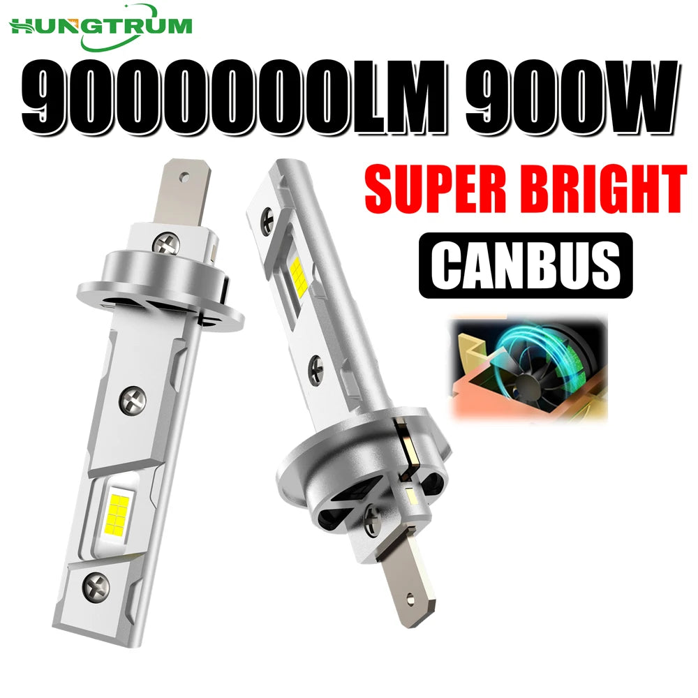 Super Bright H1 LED Headlight Wireless With Turbo Fan H1 Led Headlamp 1:1 Halogen Bulb Siz