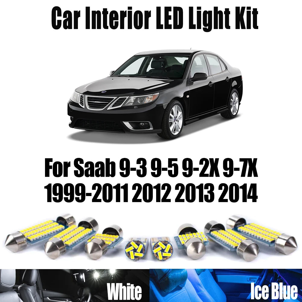LED Interior Light Kit for Saab 9-3 9-5 9-2X 9-7X 1999-2014 - Canbus Dome Map Door Trunk Bulbs | AUTOKITSHOP