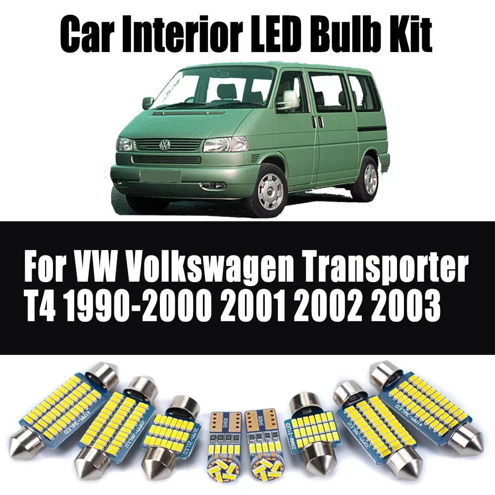 14-Piece LED Interior Light Kit for VW Volkswagen Transporter T4 1990-2000 - Canbus Dome Map Door Trunk Bulbs | AUTOK...