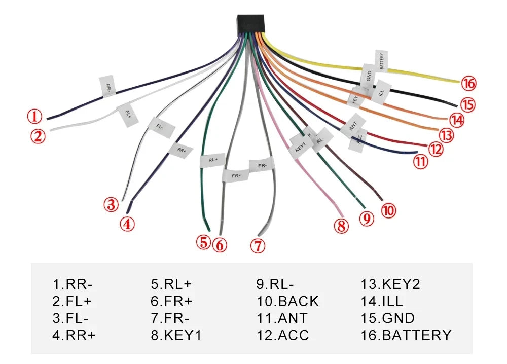 Universal Wiring Harness Female 16 Pin ISO Cable 1Pcs Auto Car Radio CD Player Adaptor Con