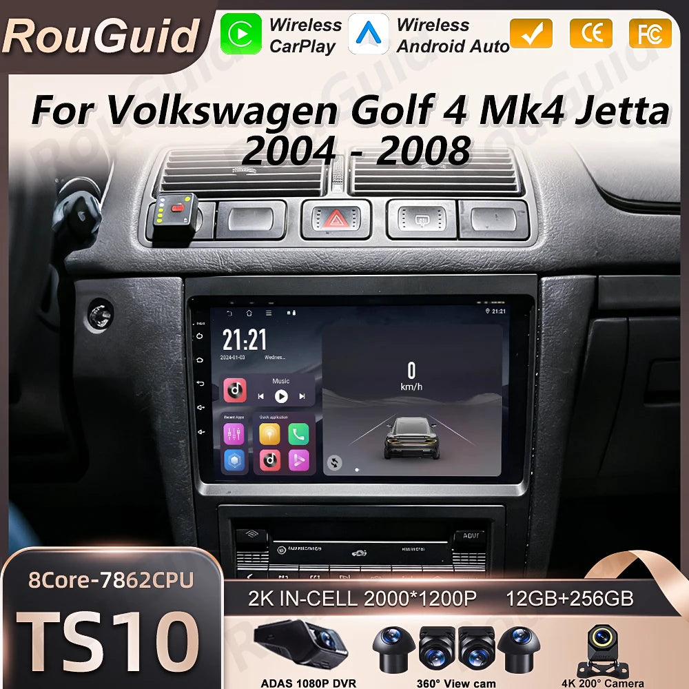 Carplay Auto Car Radio For Volkswagen Golf 4 Mk4 Jetta 2004 2005 2006 2007 2008 Multimedia | AUTOKITSHOP