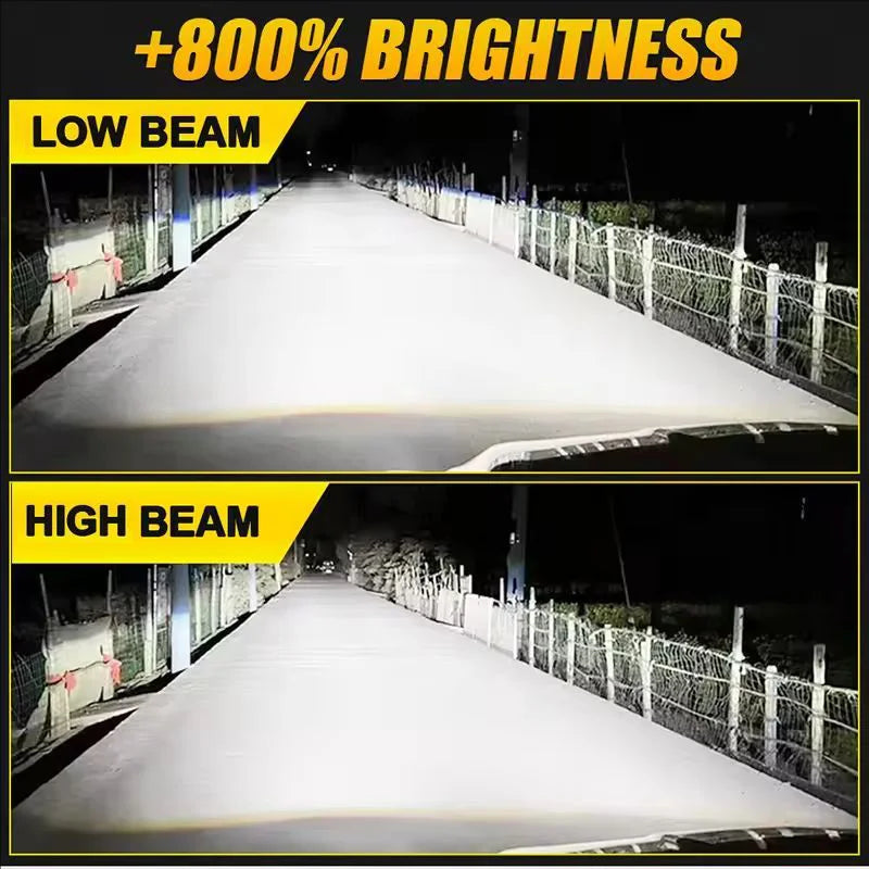 H7 H11 LED Headlight Bulbs 70W 30000LM 6000K White 4-Sided 360° CSP LED, 1:1 Mini Size, Pl