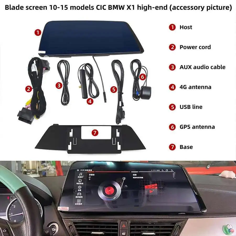 Car Radio Stereo Carplay For BMW X1 E48 2010 - 2015 CIC And NO System 12.3 Inch 4G GPS Nav