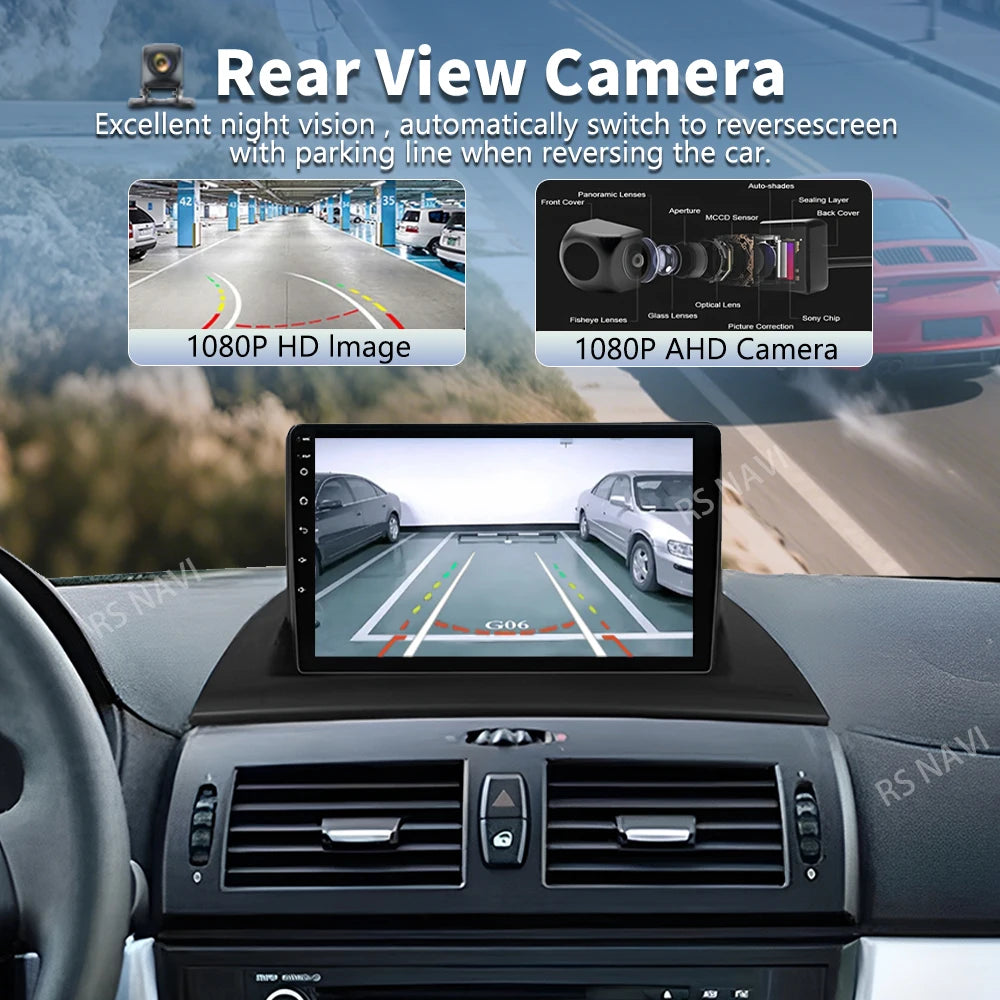 Android 16 Carplay Auto Car Radio For BMW X3 E83 2004 2005 2007 2008 2009-2012 Multimedia