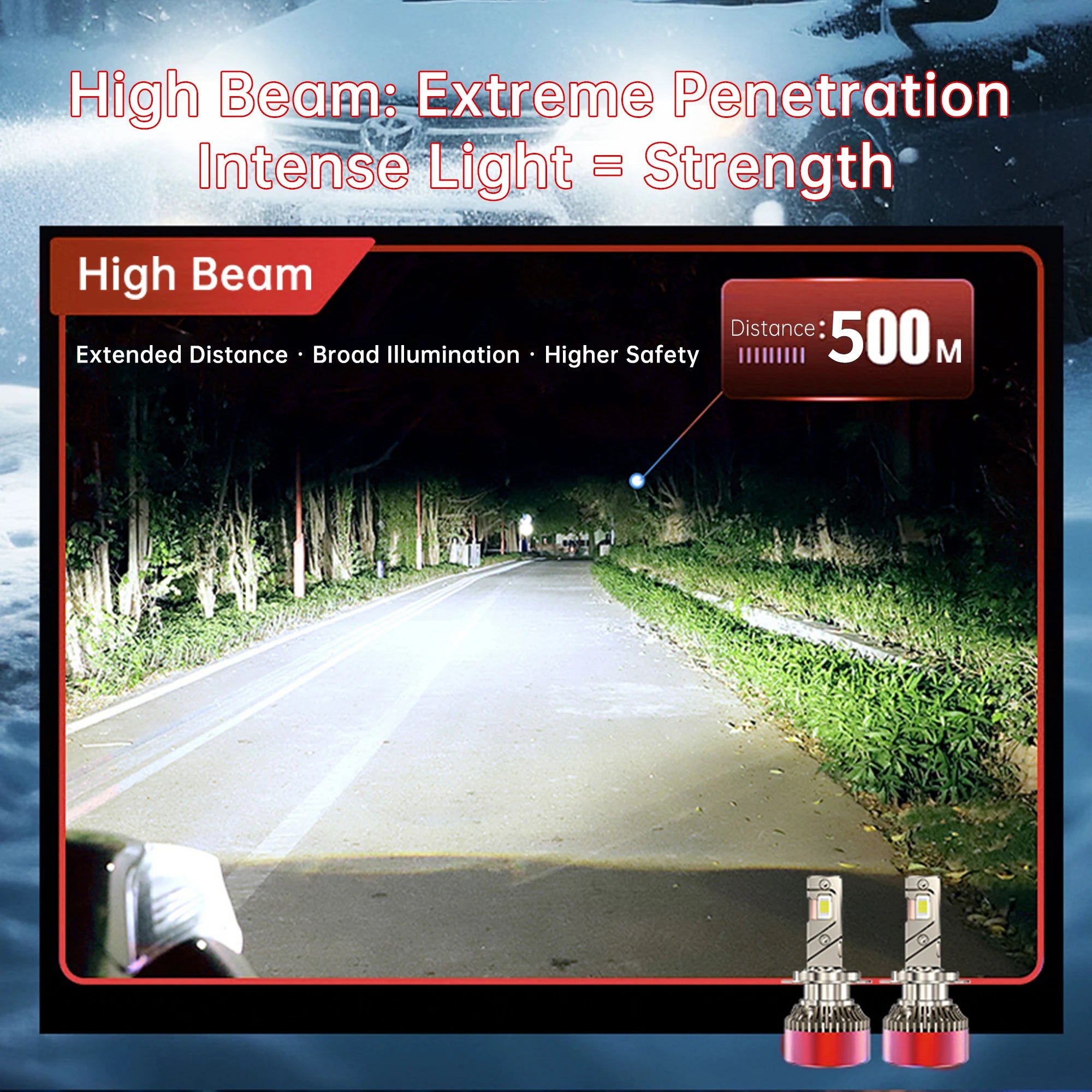 XSTORM H7 LED Headlights Bulbs 200W 60000LM Car H4 Led Lights Canbus With Fan Turbo Lamps