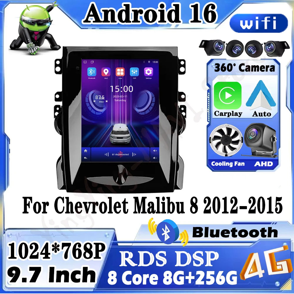 Car radio Android Auto Wireless Carplay For Chevrolet Malibu 8 2012-2015 Multimedia Player