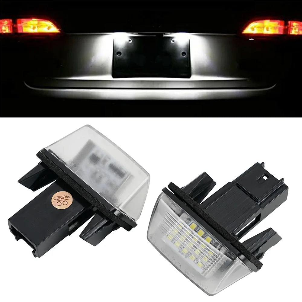 BEVINSEE 2pcs LED Licence Number Plate Lights For Citroen C5 01-08 C4 Grand Picasso 2006-2