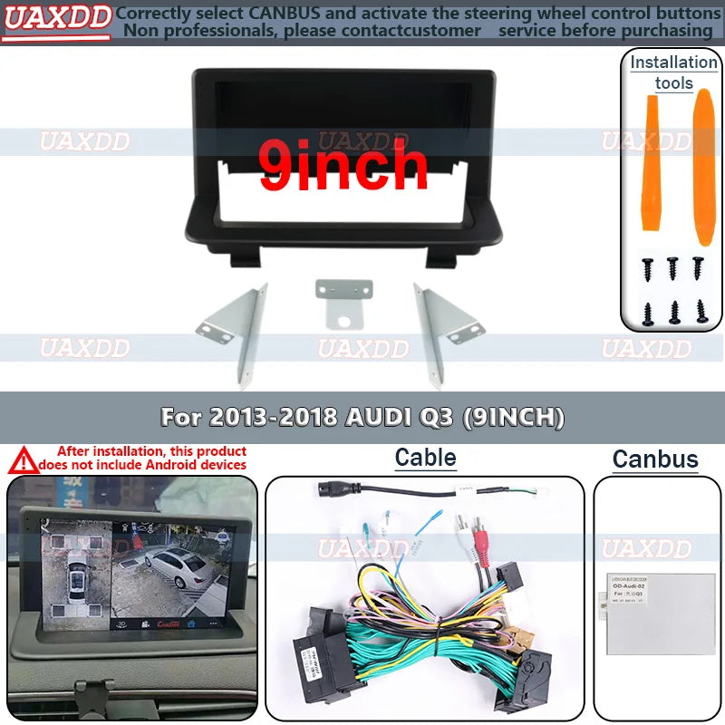 Auto Android Lettore Stereo Telaio Fascia Per FOR Audi Q3 2013-2018 Pannello Alimentazione