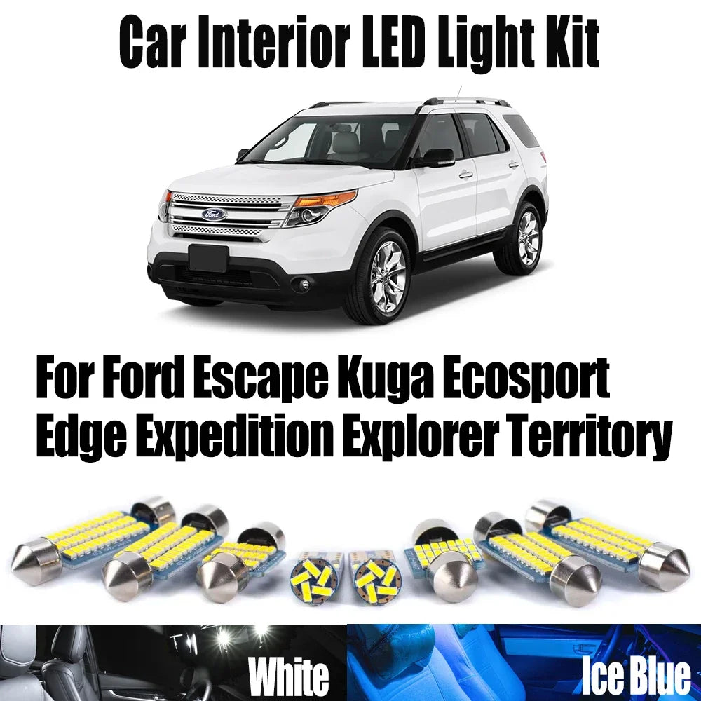 LED Interior Light Kit for Ford Escape Kuga Edge Ecosport Expedition Explorer Territory Car Accessories Canbus LED In...