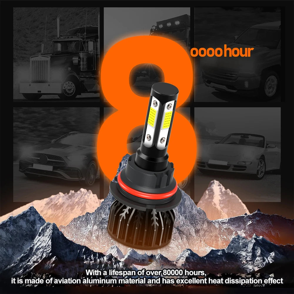 30000LM Headlight Bulbs LED Car Lights 9004 Headlamp Canbus For Ford Mustang 19881989 1990