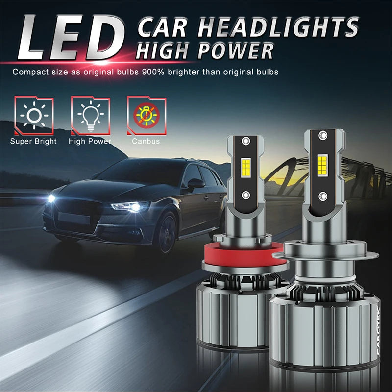 H7 LED Headlight Canbus H4 H1 H8 H9 H11 9005 HB3 9006 HB4 9012 HIR2 16PCS 7850 CSP Chip Tu