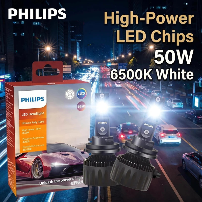 Philips Ultinon Rally 50W 3550 H7 Led Headlights High Power H4 H8 H9 H11 9005 HB3 9006 HB4