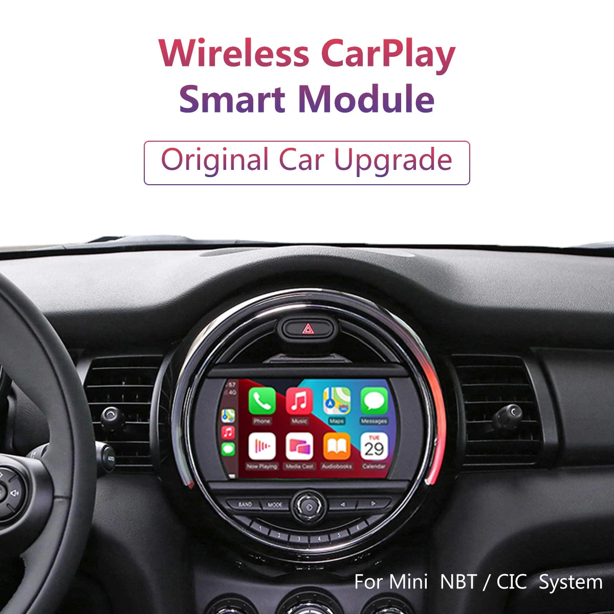 Wireless carplay Android Auto For BMW Mini Cooper NBT CIC R55 R56 R57 R58 R59 R60 R61 F54