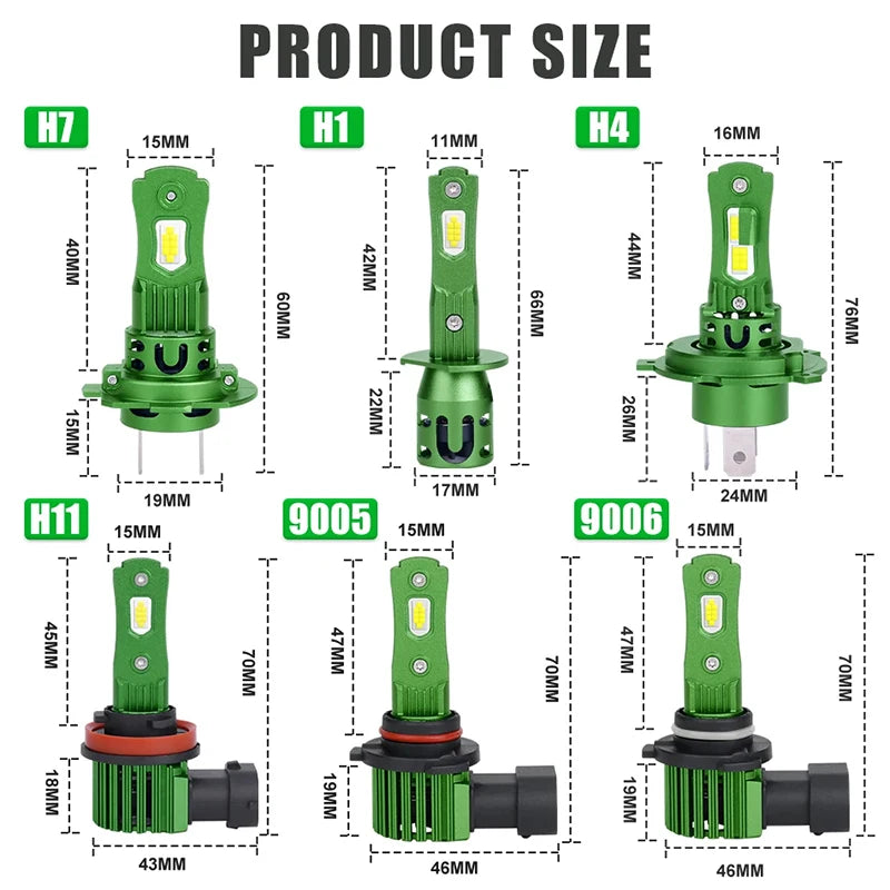6600W 1:1 H7 LED CANBUS Light H1 H4 H11 9005 9006 HB3 HB4 CSP Chip Plug&Play Wireless Car
