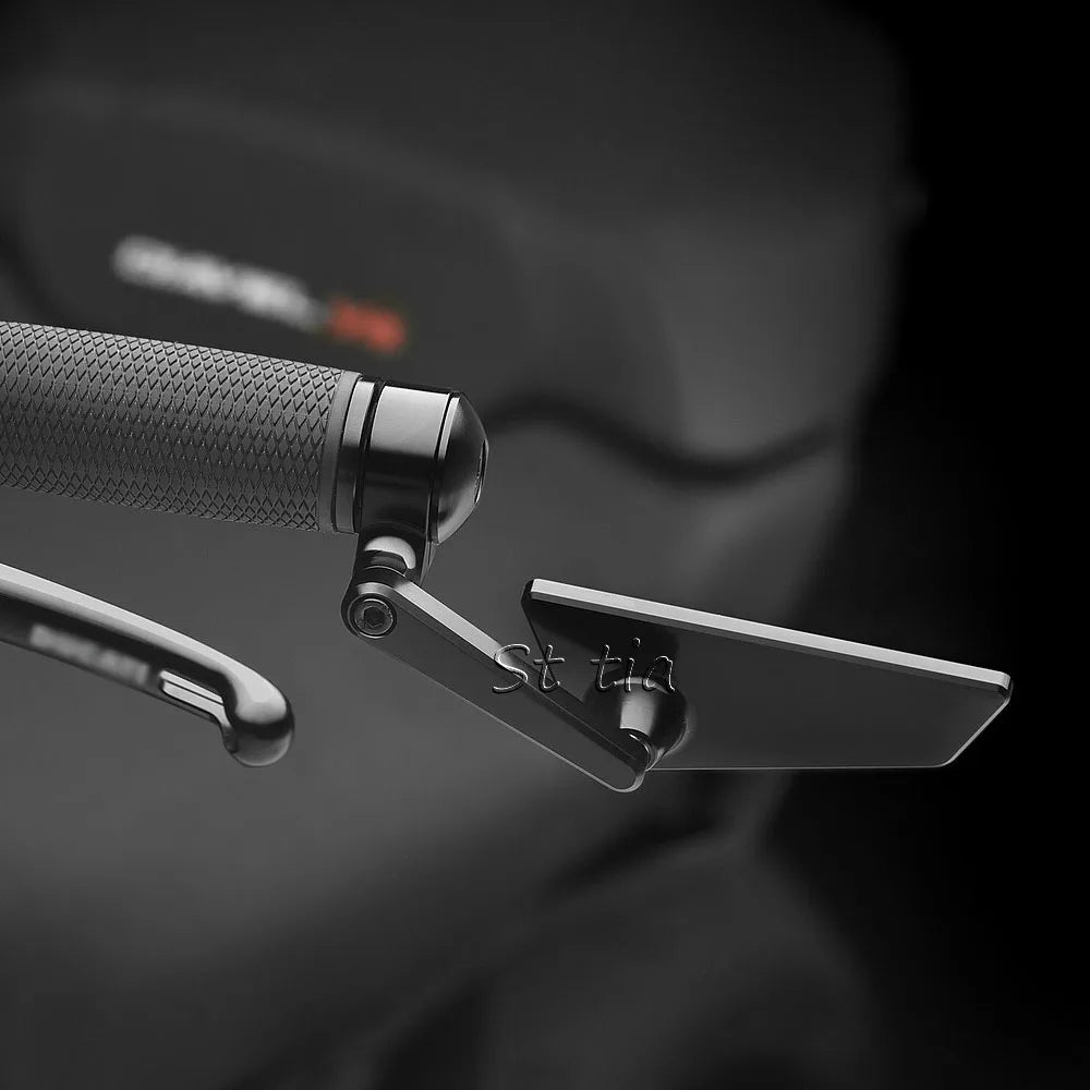 Motorcycle Black Rearview Mirror Aluminum Rear View Mirrors For Ducati Streetfig for V4S V4 V2 - Automotive LED Light