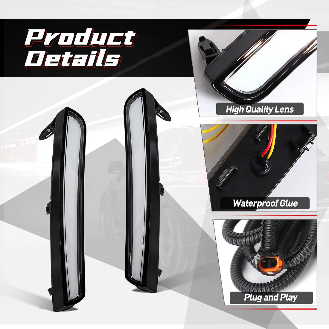 For Toyota Camry 2024 2025 9th Gen LED DRL Daytime Running Lights Turn Signal Lamps White  | AUTOKITSHOP