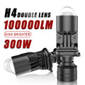 H4 Dual Projector Lens LED Headlight For Car Motorcycle 100000LM Canbus Auto Mini Lens Lam