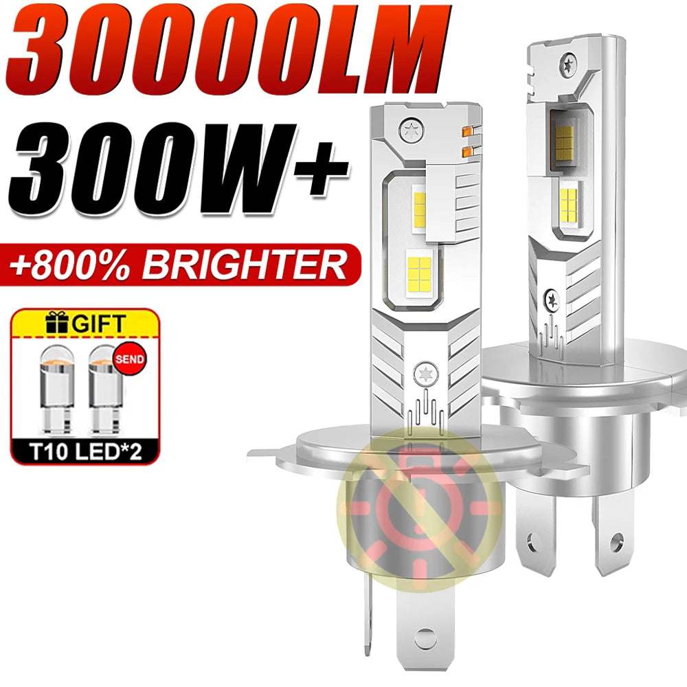 300W H7 H4 H1 LED Headlight Kit Mini Bulb 6000K 7535 CSP for Car Headlamp 12V Auto Fog Lam