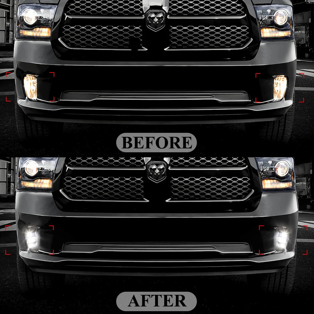 2-in-1 For Dodge Ram 1500 2013 2014 2015 2016 2017 2018 LED Fog Lamp DRL Daytime Running L | AUTOKITSHOP
