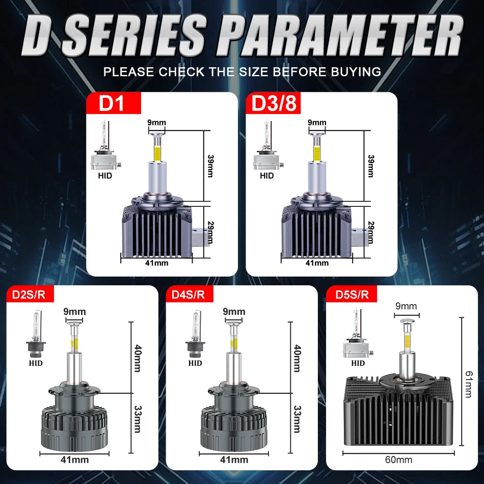 7800W D1S D3S LED Headlight 3D 360 HID D2S D4S Canbus D5S D8S D1R D2R D3R D4R 8600000LM Xe