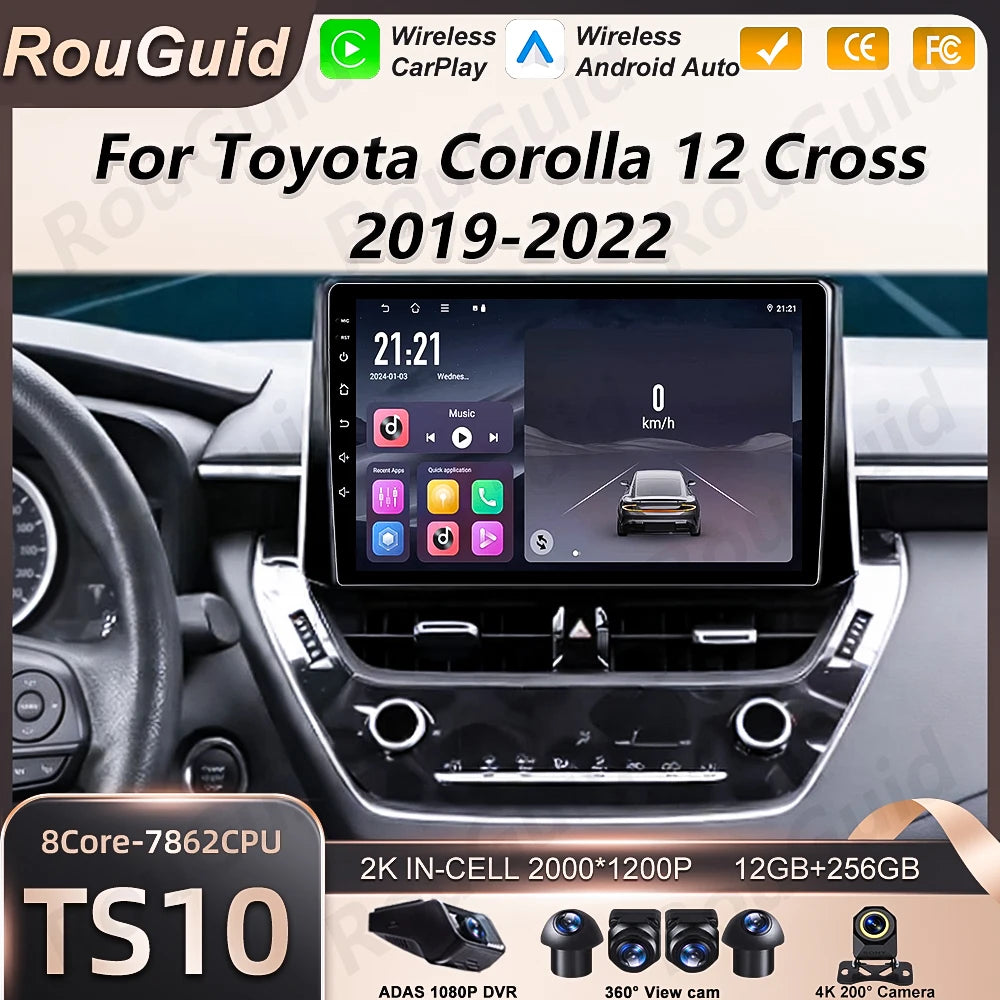 Android 16 Car Radio For Toyota Corolla 12 Cross 2018 2019 2020-2026 Wireless Carplay Auto | AUTOKITSHOP