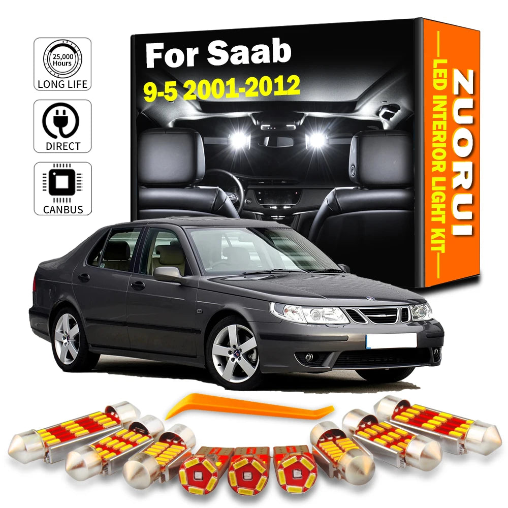 LED Interior Light Kit for Saab 9-5 2001-2010 - Canbus Dome Map Door Trunk Bulbs | AUTOKITSHOP