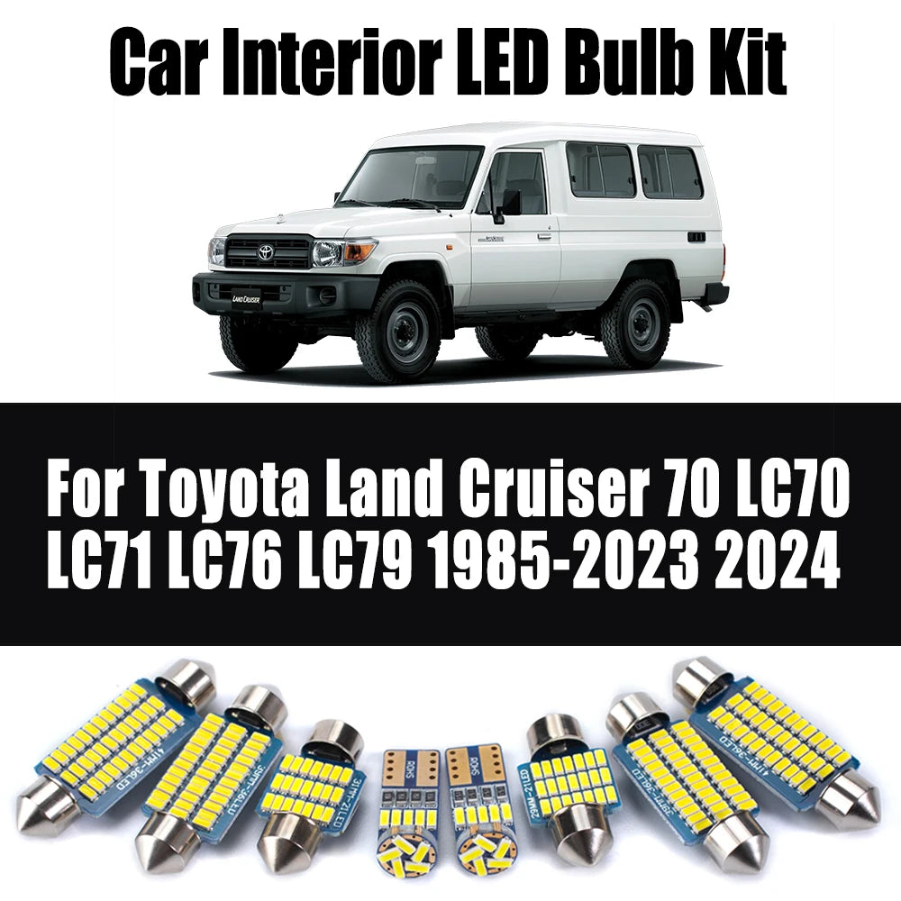 7-Piece LED Interior Light Kit for Toyota Land Cruiser 70 LC70 LC71 LC76 LC79 1985- 2023 - Canbus Dome Map Door Trunk...