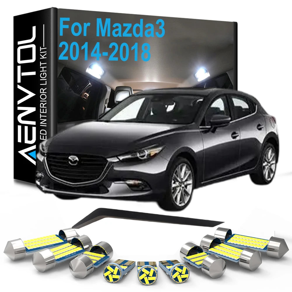 11-Piece LED Interior Light Kit for Mazda - Canbus Error-Free Interior Bulbs