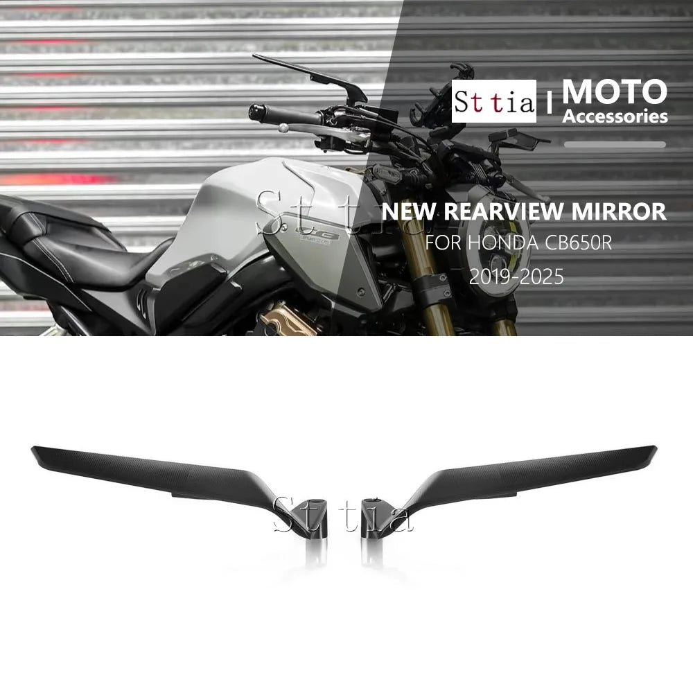 360° Adjustable Rear View Mirror Aluminum Motorcycle Universal Rearview Mirrors  for Honda 2020-2025 - Automotive LED Li