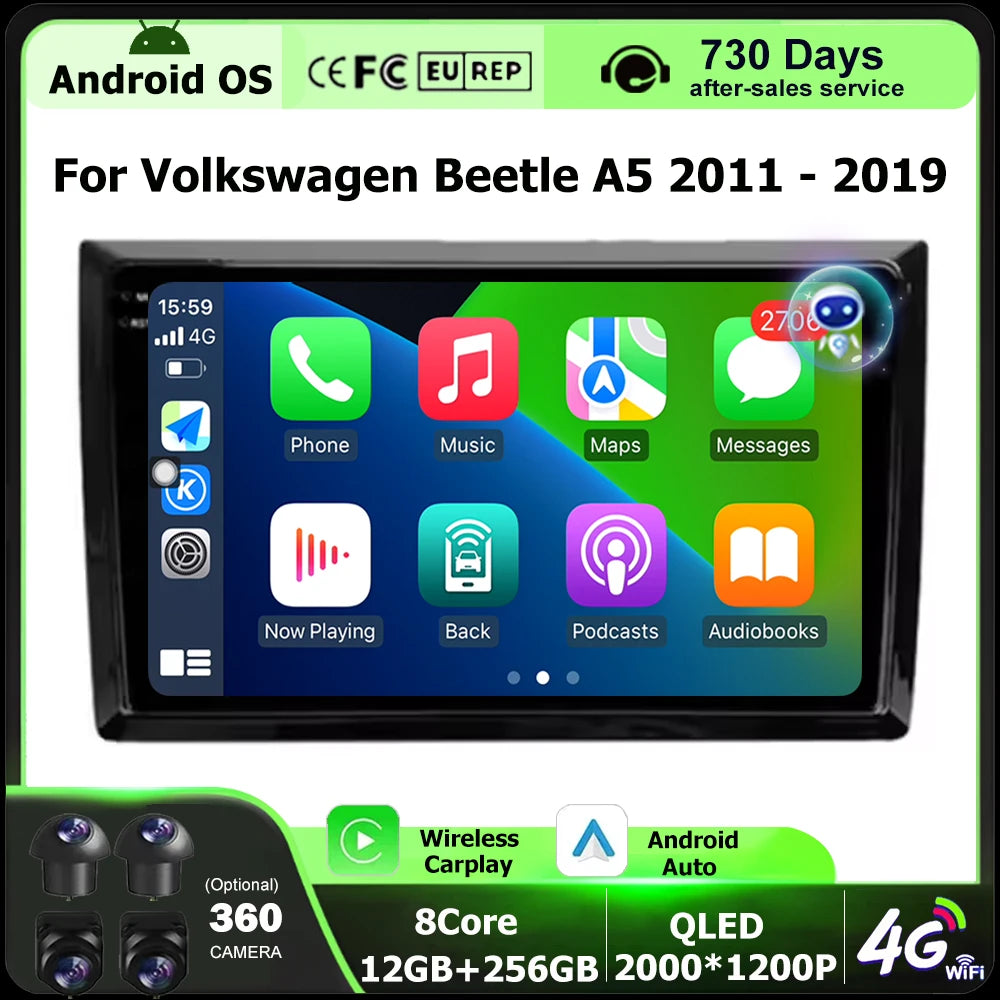 Car Radio Multimedia Video Player GPS Navigation Stereo For Volkswagen Beetle A5 2011-2019