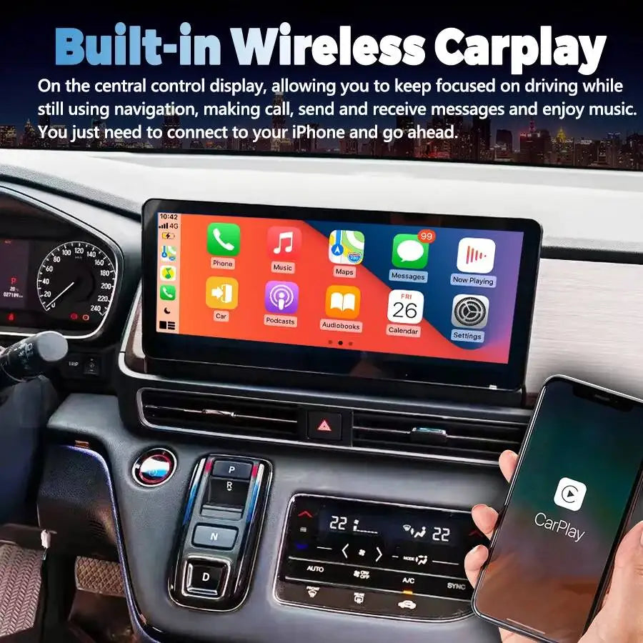 12.3inch qled Screen For Honda ODYSSY 2022 2023 2024 Android 15 Car Multimedia Video Playe
