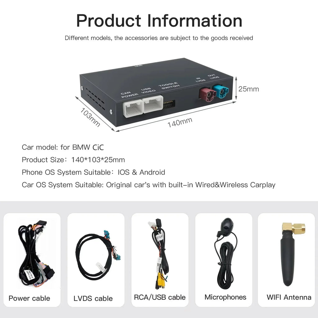 Wireless Carplay Interface Android Auto Module GPS For BMW MINI CIC NBT R55 R56 R57 R58 R5 | AUTOKITSHOP