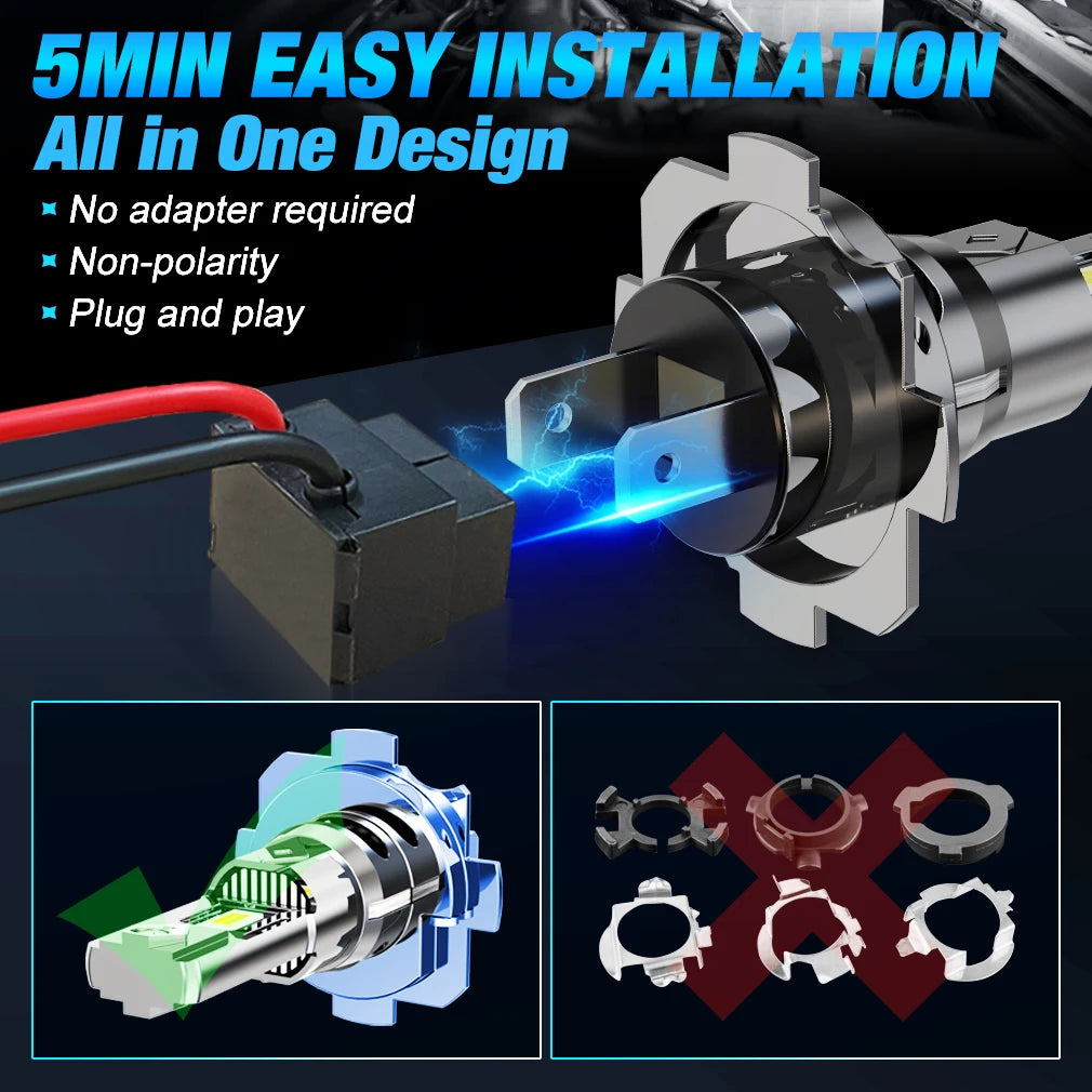 XSTORM H7 LED Headlight 9006 9005 Led Headlight Canbus H11 Light Bulbs for Car 12V 160W He