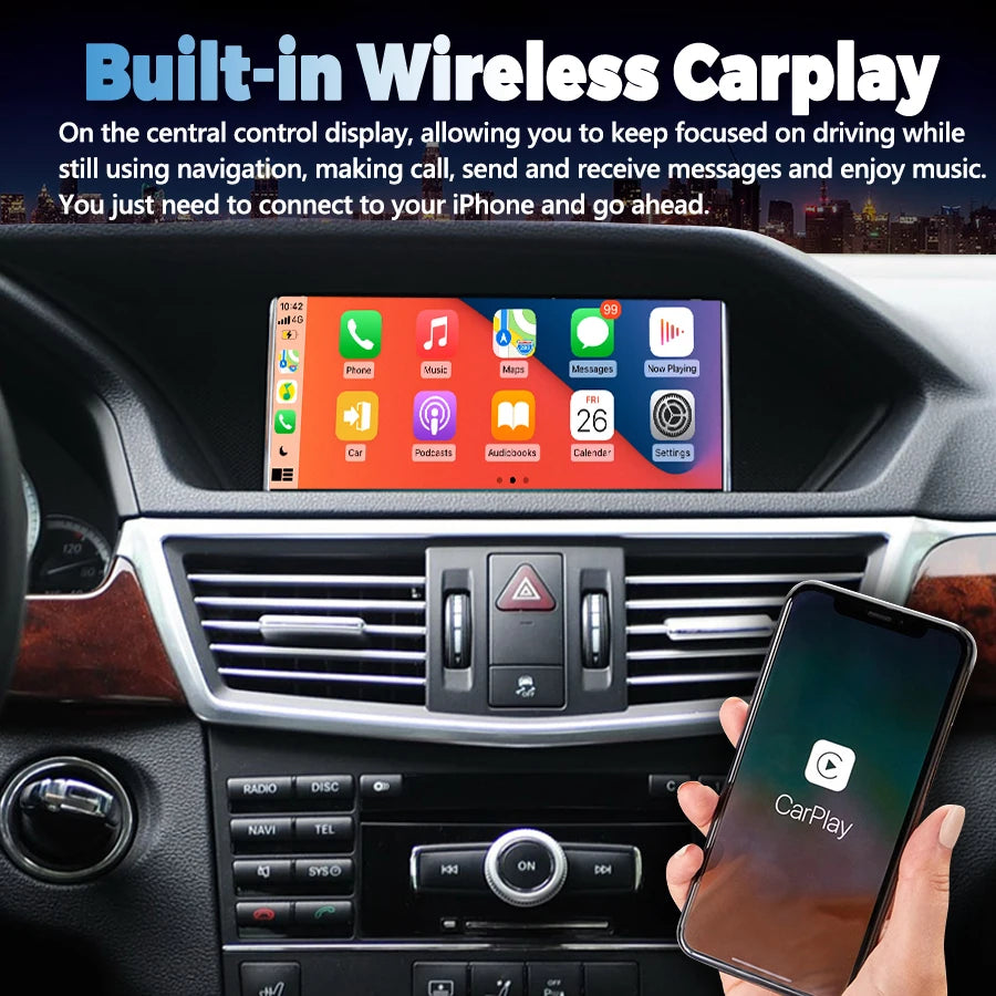 Android 14 Carplay Car Radio For Mercedes Benz E W212 E200 E230 E260 E300 S212 W207 2010-2