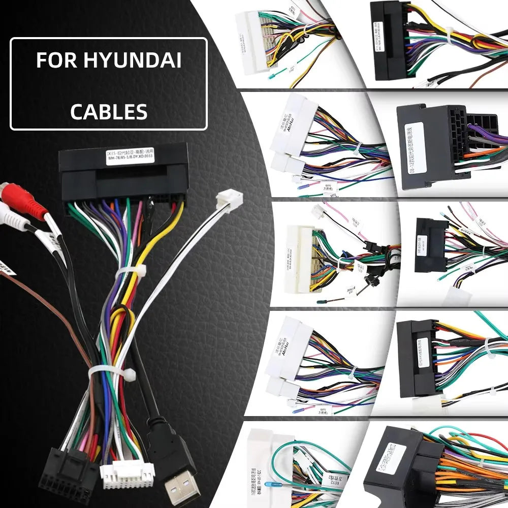 For HYUNDAI KIA Series Cables Car Radio Android Stereo Audio Screen Multimedia Video Playe