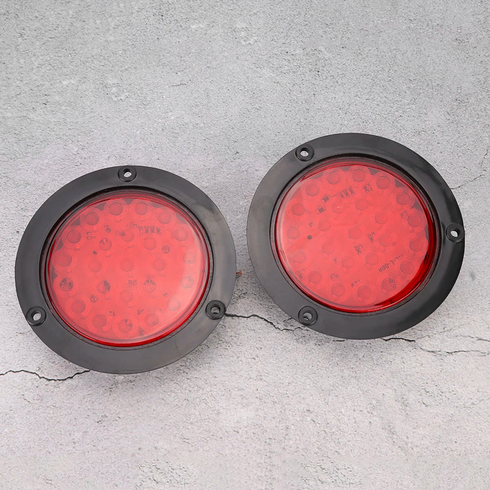 24LEDs 4in Waterproof Plastic Side Marker Round Lamp Trailer Truck Tail Light LED Light Side Lam - Canbus LED Car Light