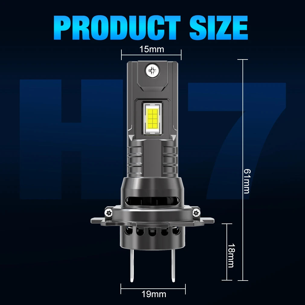 H7 Canbus LED Headlight Bulb 6500K Plug&Play H7 LED Lamp Mini Wireless 80W 25000LM CSP for