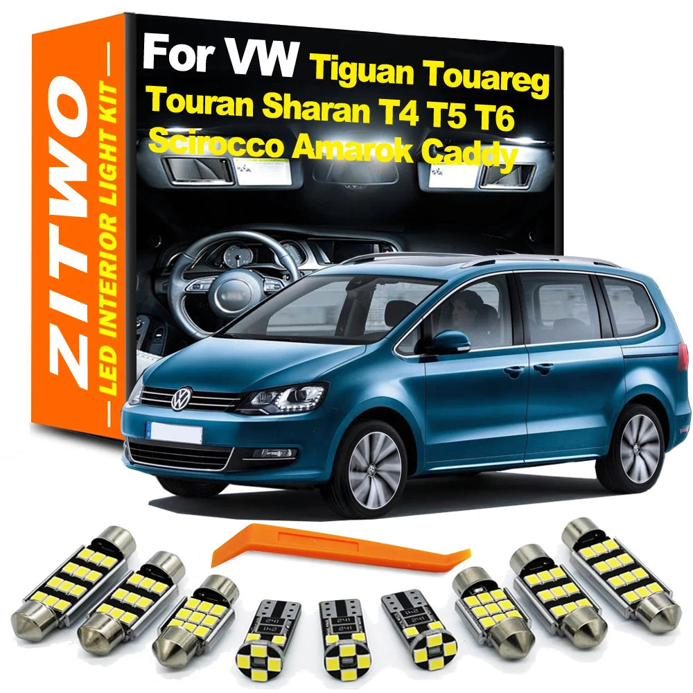 Complete Car Accessories LED Bulb Interior Roof Light Kit For VW Volkswagen Tiguan Touareg Sharan Touran Caddy Scirocco T4 T5 T6
