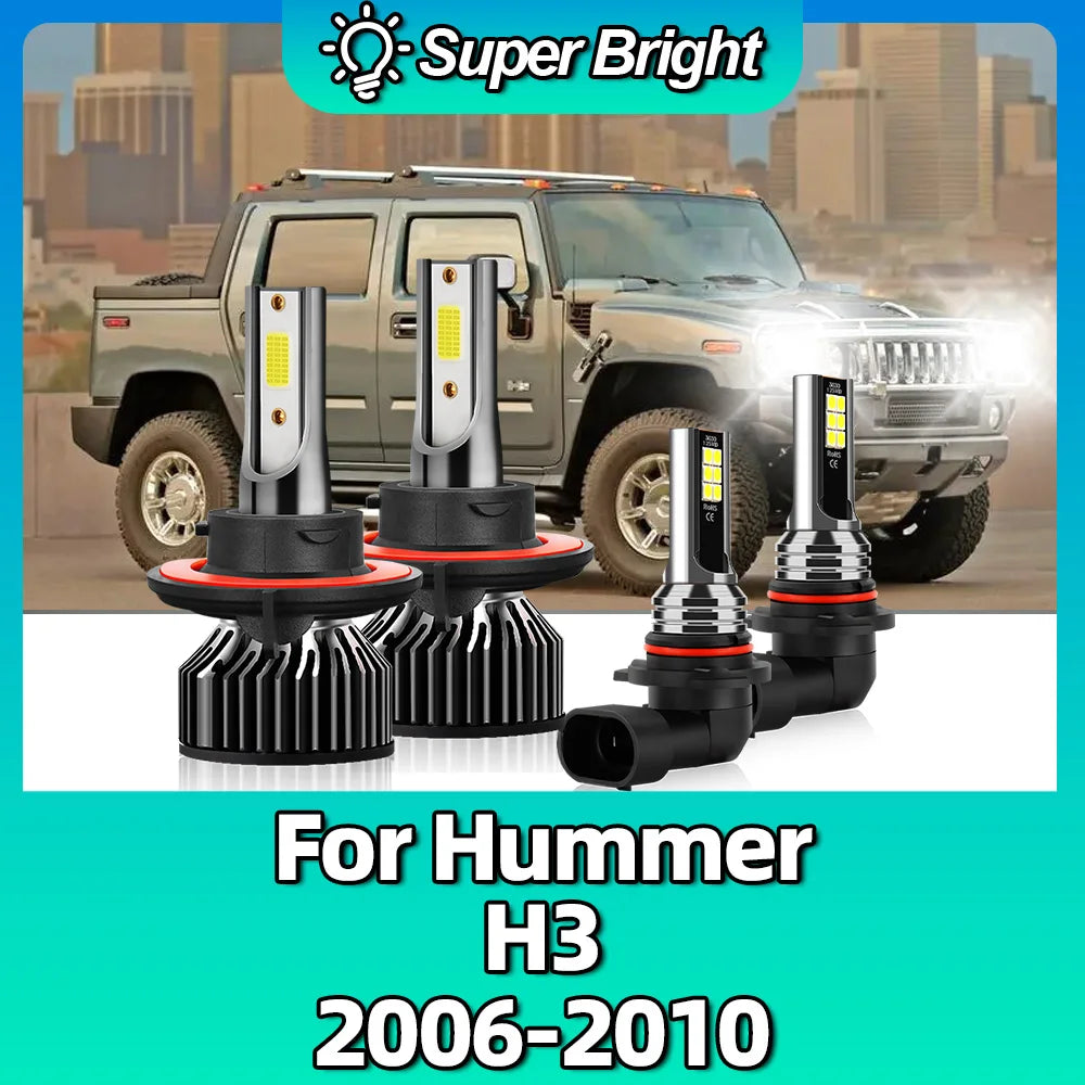 100W 10000LM Car LED 6000K White Super Bright Headlight Auto Bulb Fog Lamps Replacement Fo