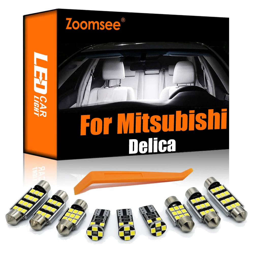12-Piece LED Interior Light Kit for Mitsubishi Delica D5 D:5 CV5W CV2W 2007-2015 - Canbus Dome Map Door Trunk Bulbs |...