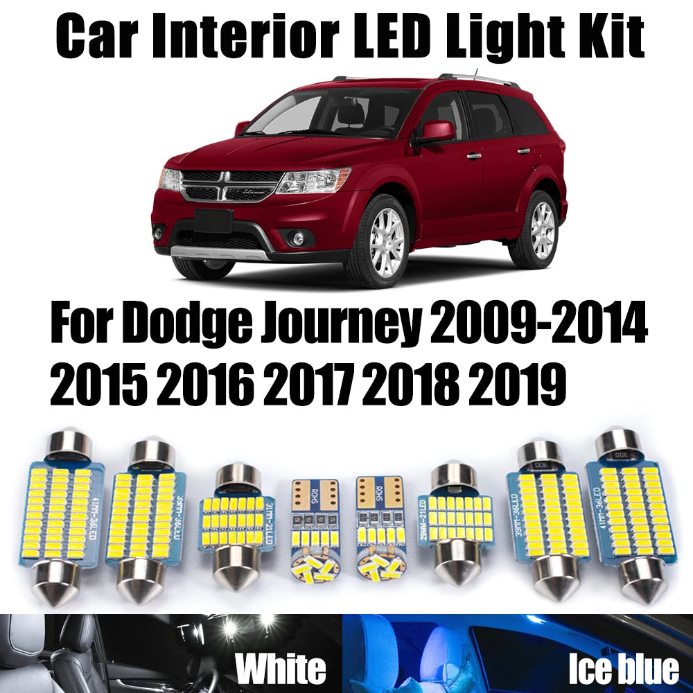 11-Piece LED Interior Light Kit for Dodge 2009-2017 - Canbus Error-Free Interior Bulbs