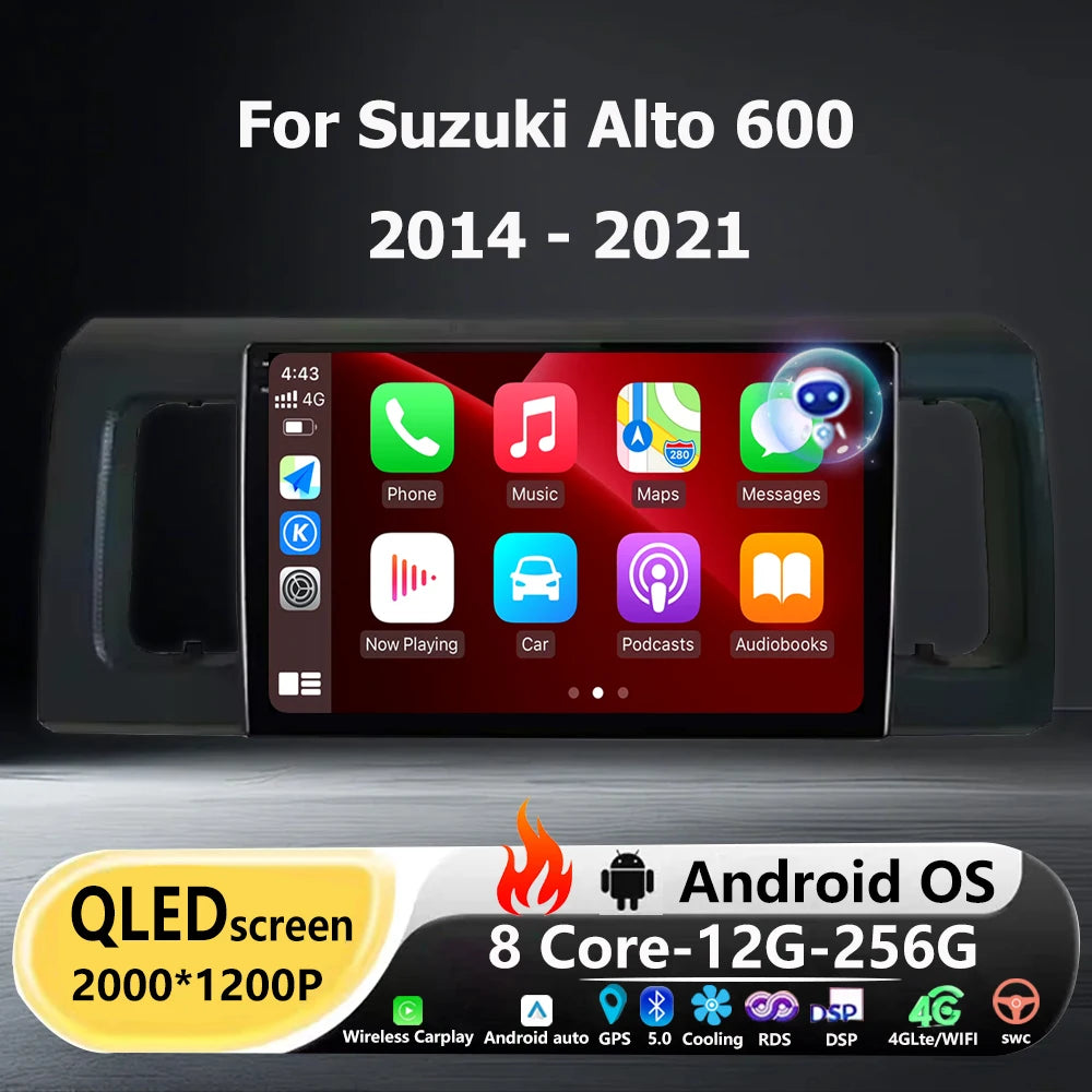 9 Inch For Suzuki Alto 600 2014 - 2021 Android 16 Auto Car Radio Multimedia Video Player G