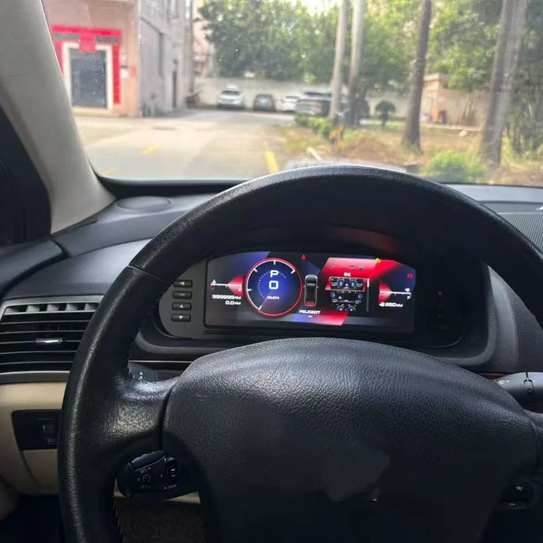 12.3 inch LCD Dashboard Cluster For Peugeot 407 2004-2010 Digital Virtual Instrument Panel