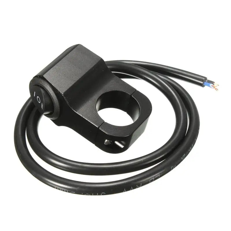 22-23mm / 0.78"-0.90" 12V 10A Black Motorcycle CNC Fog Brake Light Handlebar Headlight On